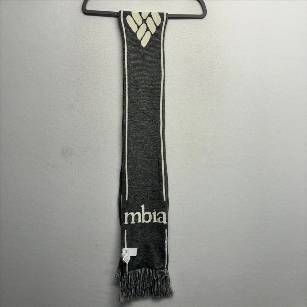 Columbia Knit Logo Tassel Scarf Gray Unisex